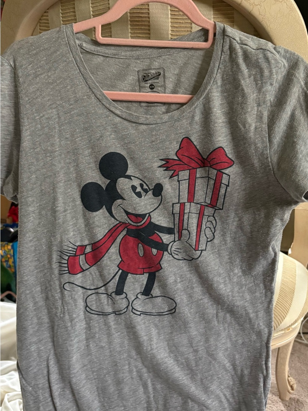 Disney Teen’s Girls Gray Mickey Mouse Gift Graphic Tee